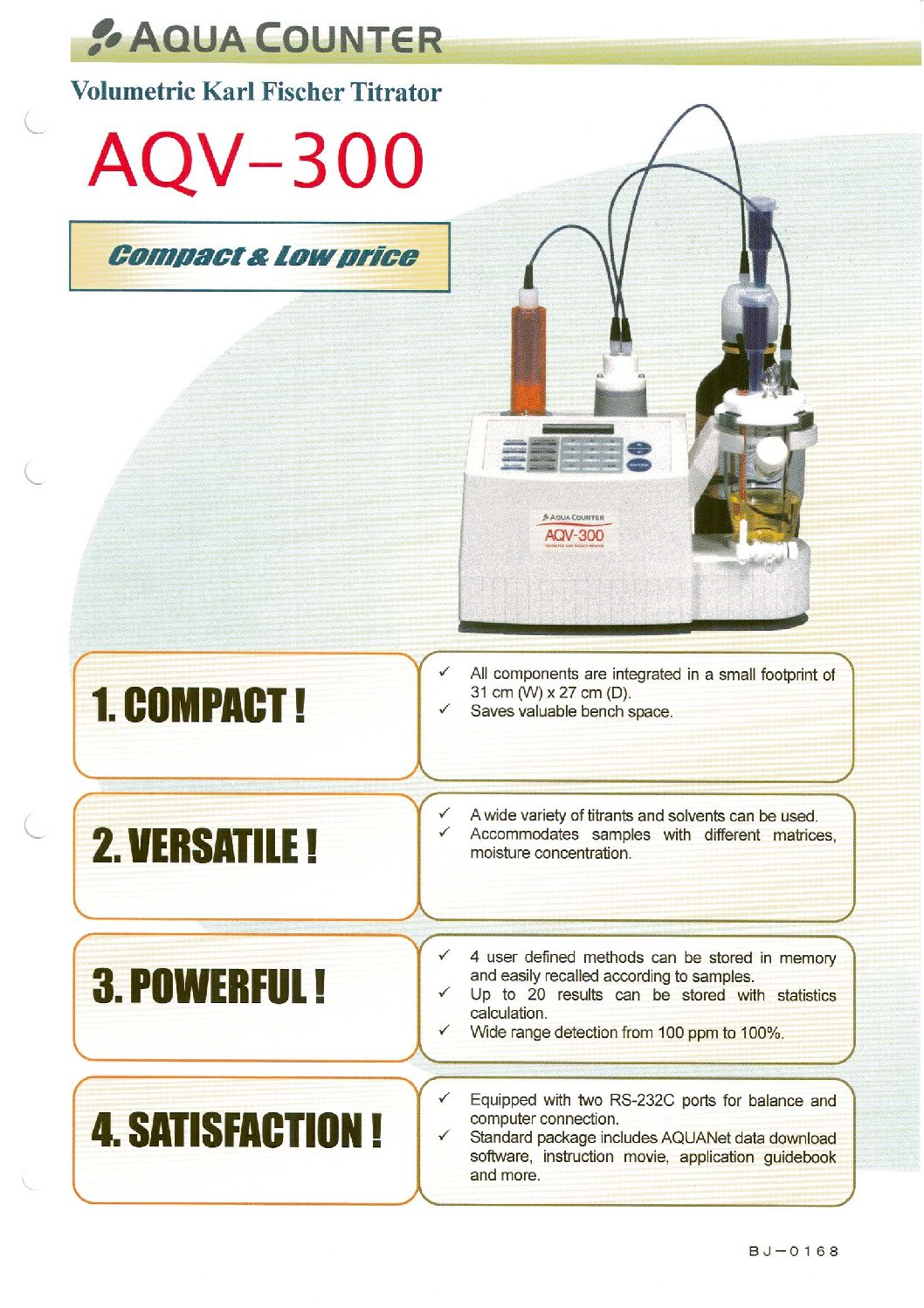 Brochure Máy chuẩn độ Karl Fischer AQV-300 - VIỆT NGUYỄN TECHNOLOGY ...